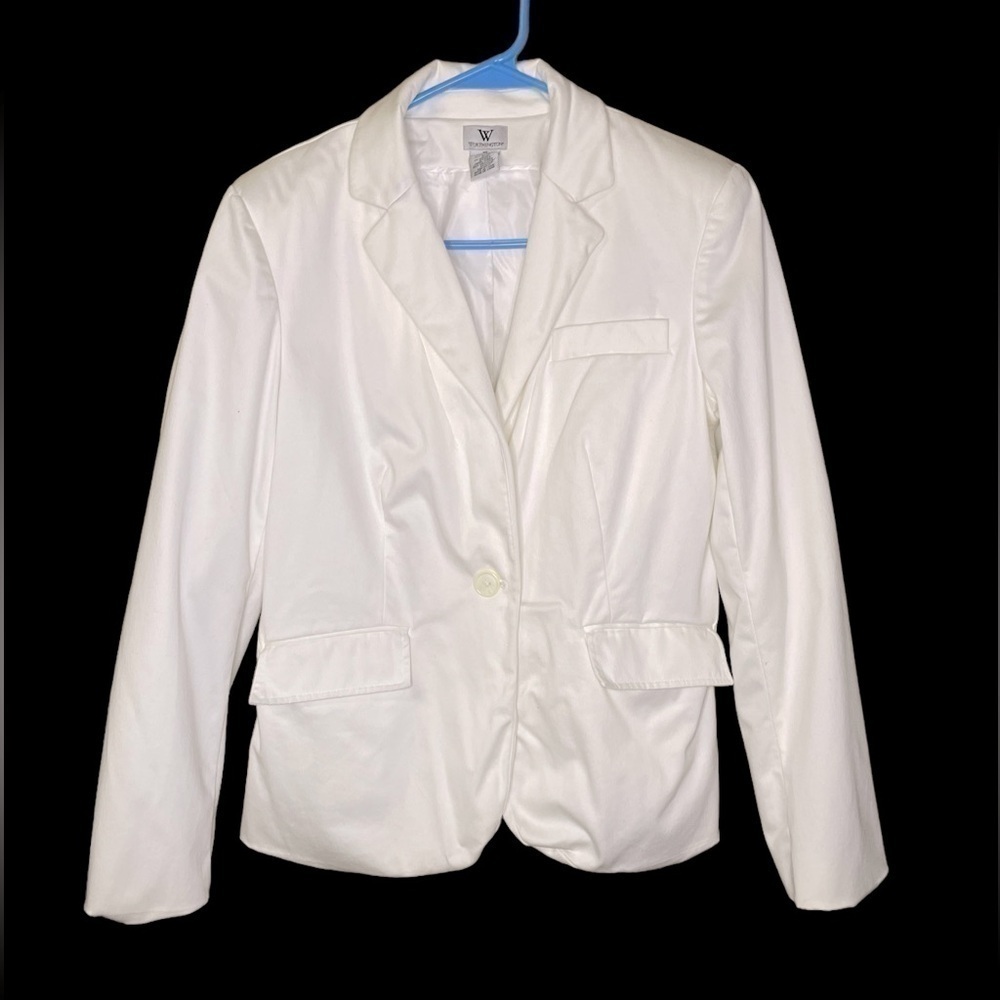 Worthington Womens Business Formal Blazer Suit White Size 10